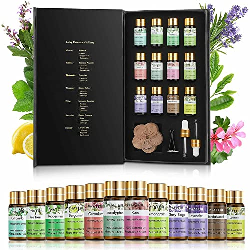 PHATOIL Ätherische Öle Set für Diffuser 12Pcs,...